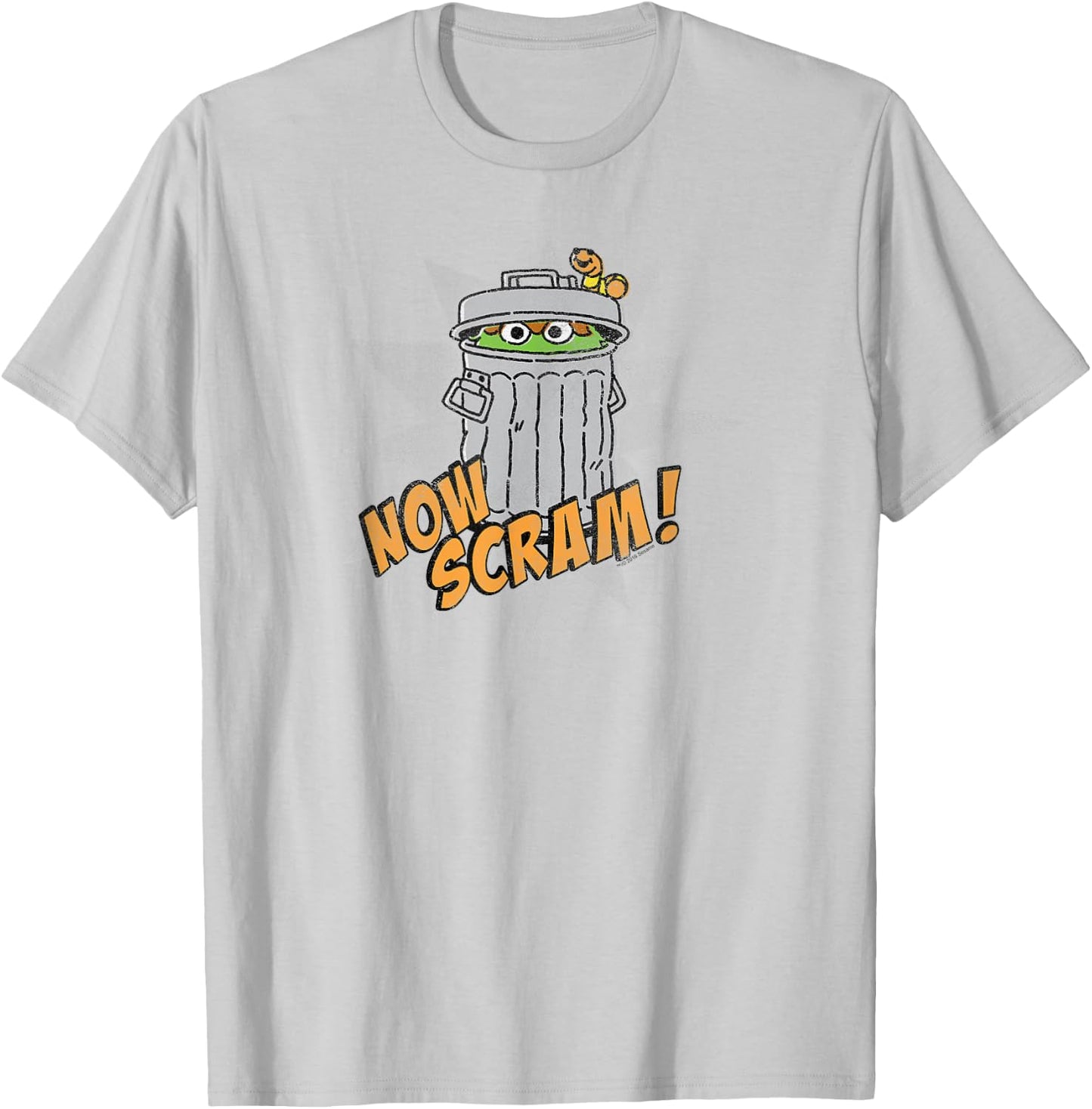 Sesame Street Oscar The Grouch Now Scram T-Shirt - T-Shirt | Ash