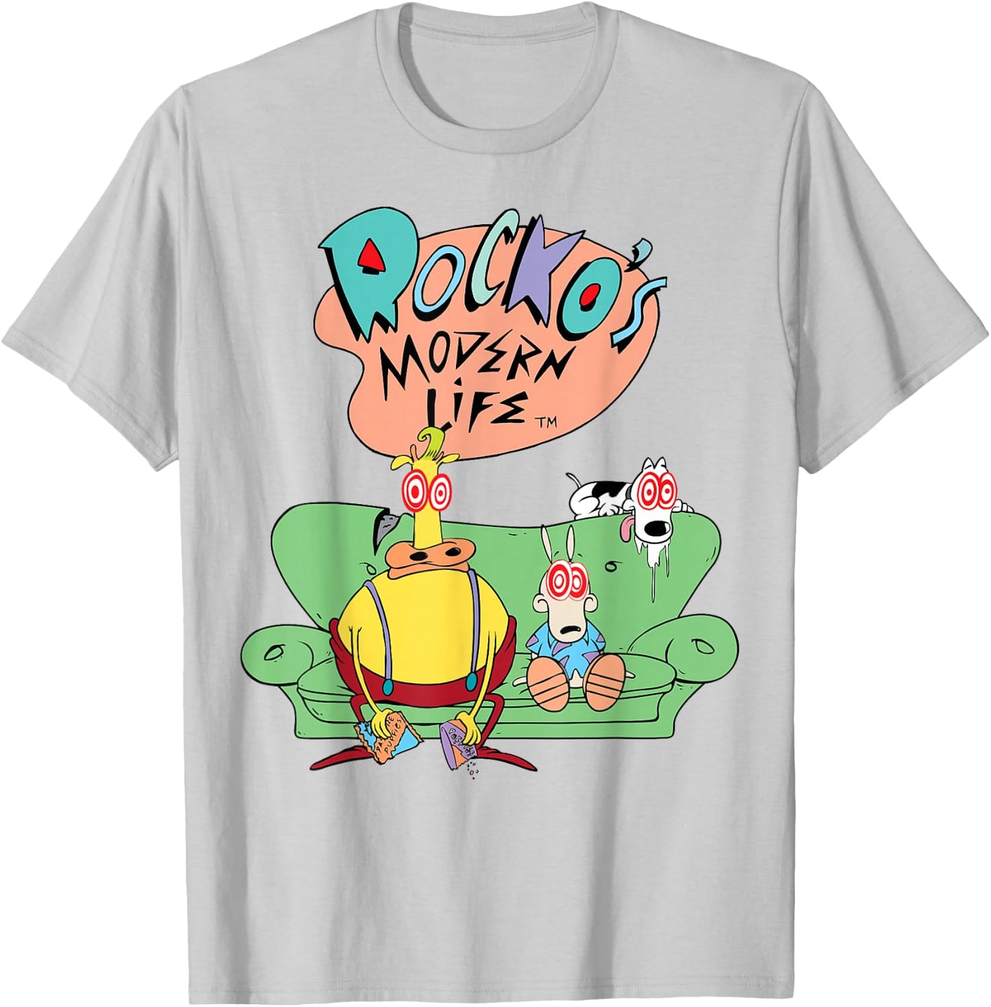 Nickelodeon Rocko's Modern Life Dazed and Confused T-Shirt - T-Shirt | Ash