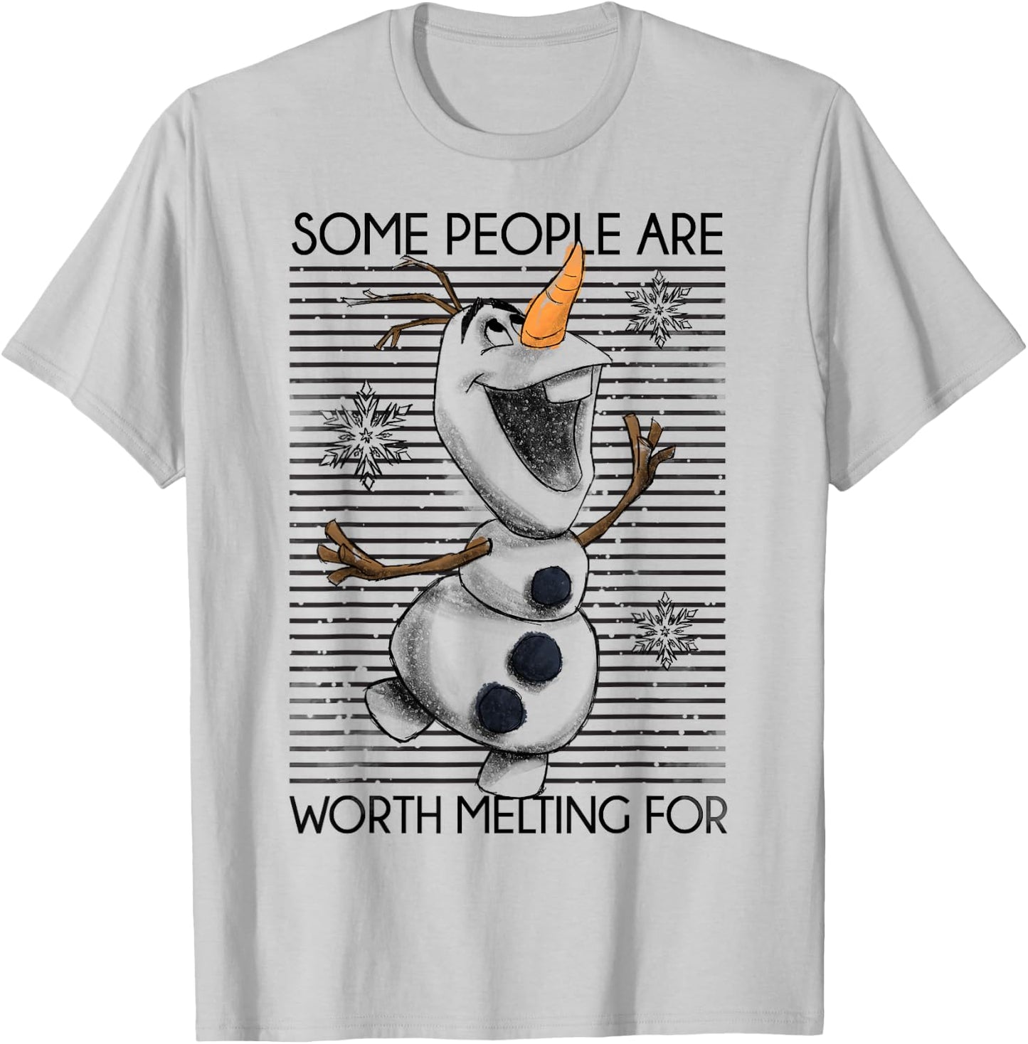 Disney Frozen Olaf Some People are Worth Melting for T-Shirt - T-Shirt | Ash