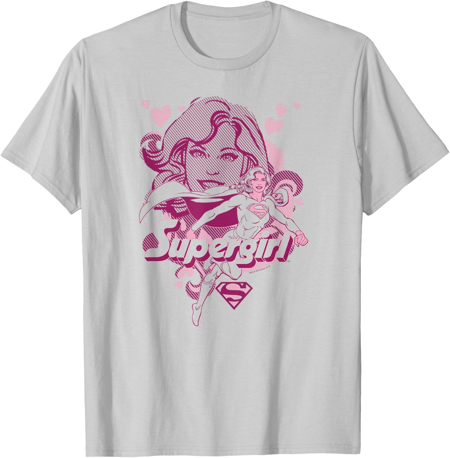 Supergirl Hearts Collage T Shirt T-Shirt - T-Shirt | Ash