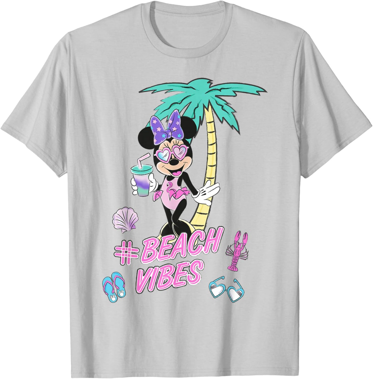 Disney - Minnie Mouse Unicorn Beach Vibes T-Shirt - T-Shirt | Ash