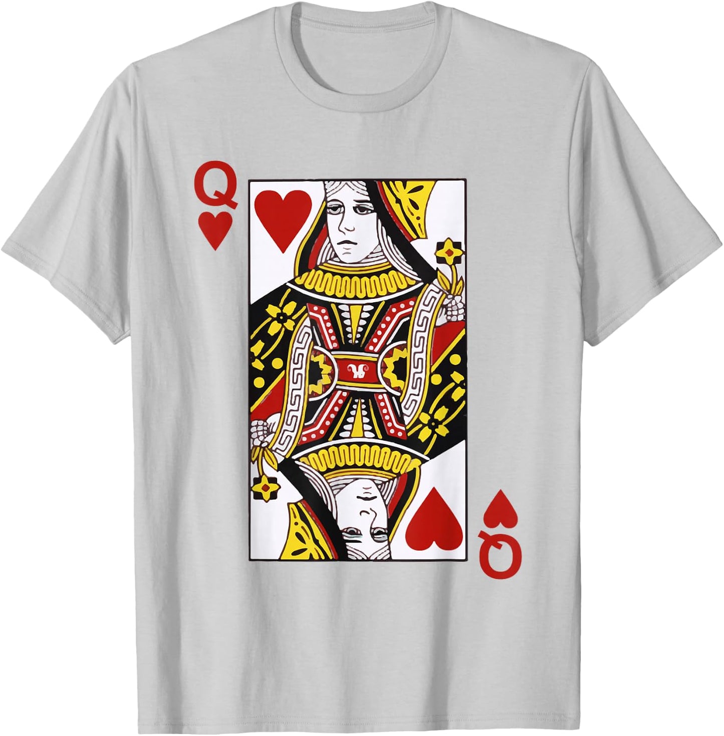 Queen of Hearts Blackjack Cards Poker 21 Q Couple Matching T-Shirt - T-Shirt | Ash