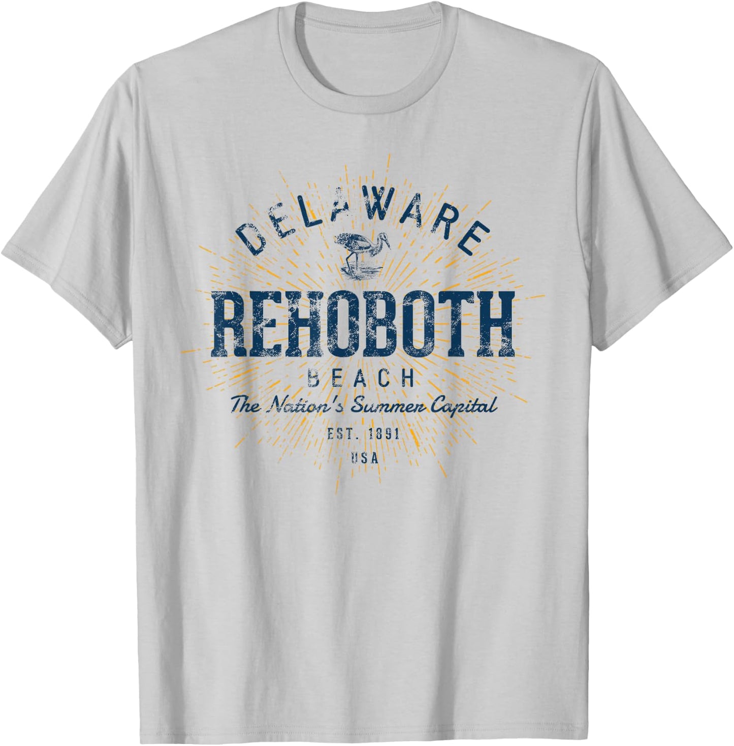 Vintage Rehoboth Beach Retro T-Shirt - T-Shirt | Ash