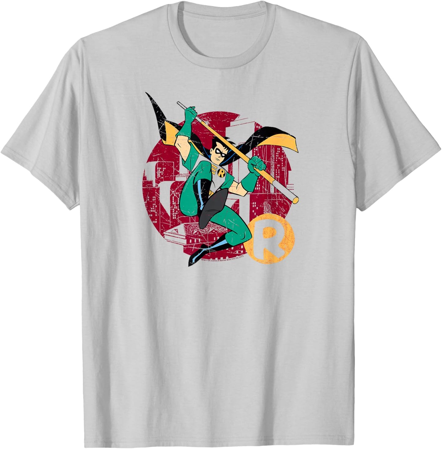 Batman: Animated Series Robin Leap T Shirt T-Shirt - T-Shirt | Ash