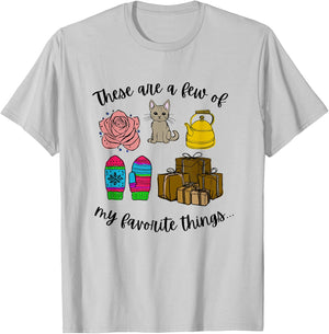Christmas Joy These Are A Few Of My Favorite Things , -Adults & Kids, Grey, Small, Short Sleeve, Classic Fit, Cotton, Cozy, Winter T-Shirt - T-Shirt | Ash