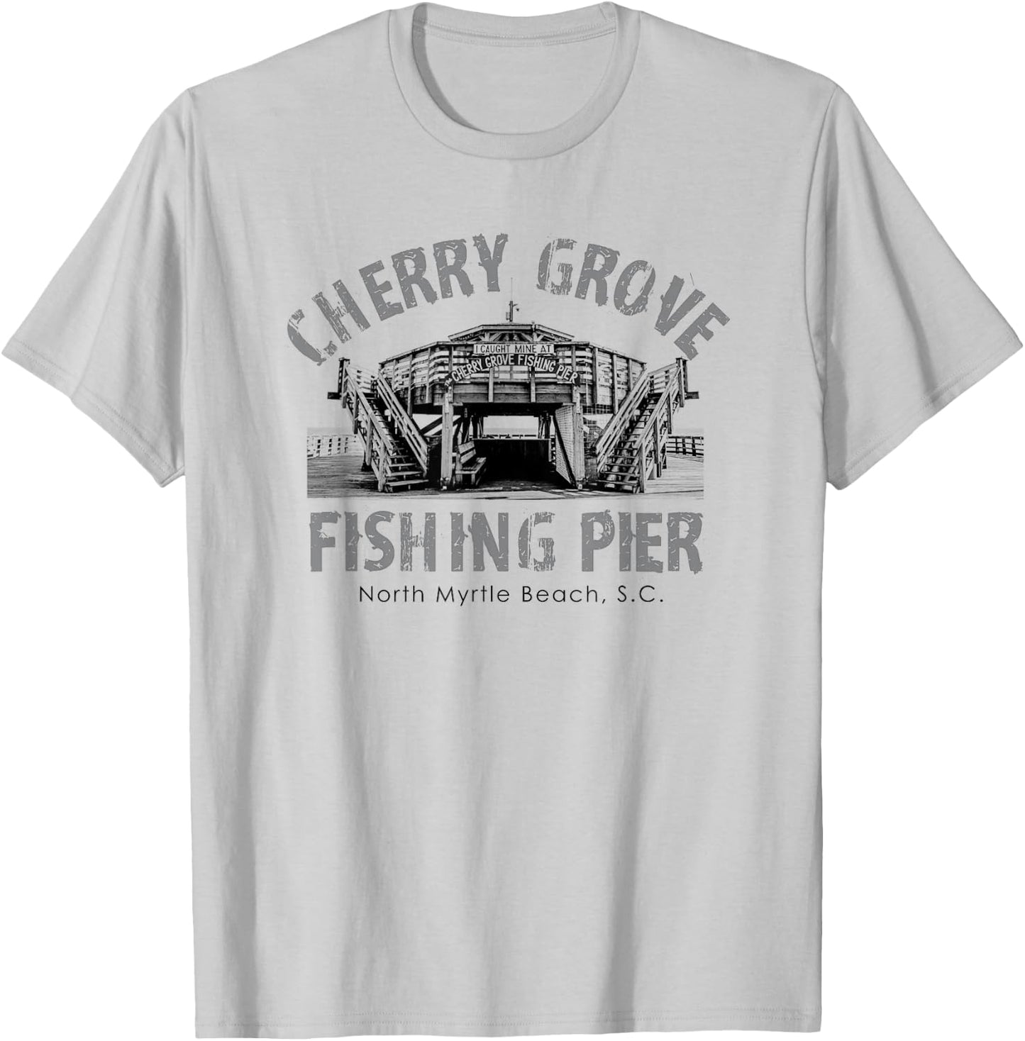 Cherry Grove Pier North Myrtle Beach S.C. Dock Photo T-Shirt - T-Shirt | Ash