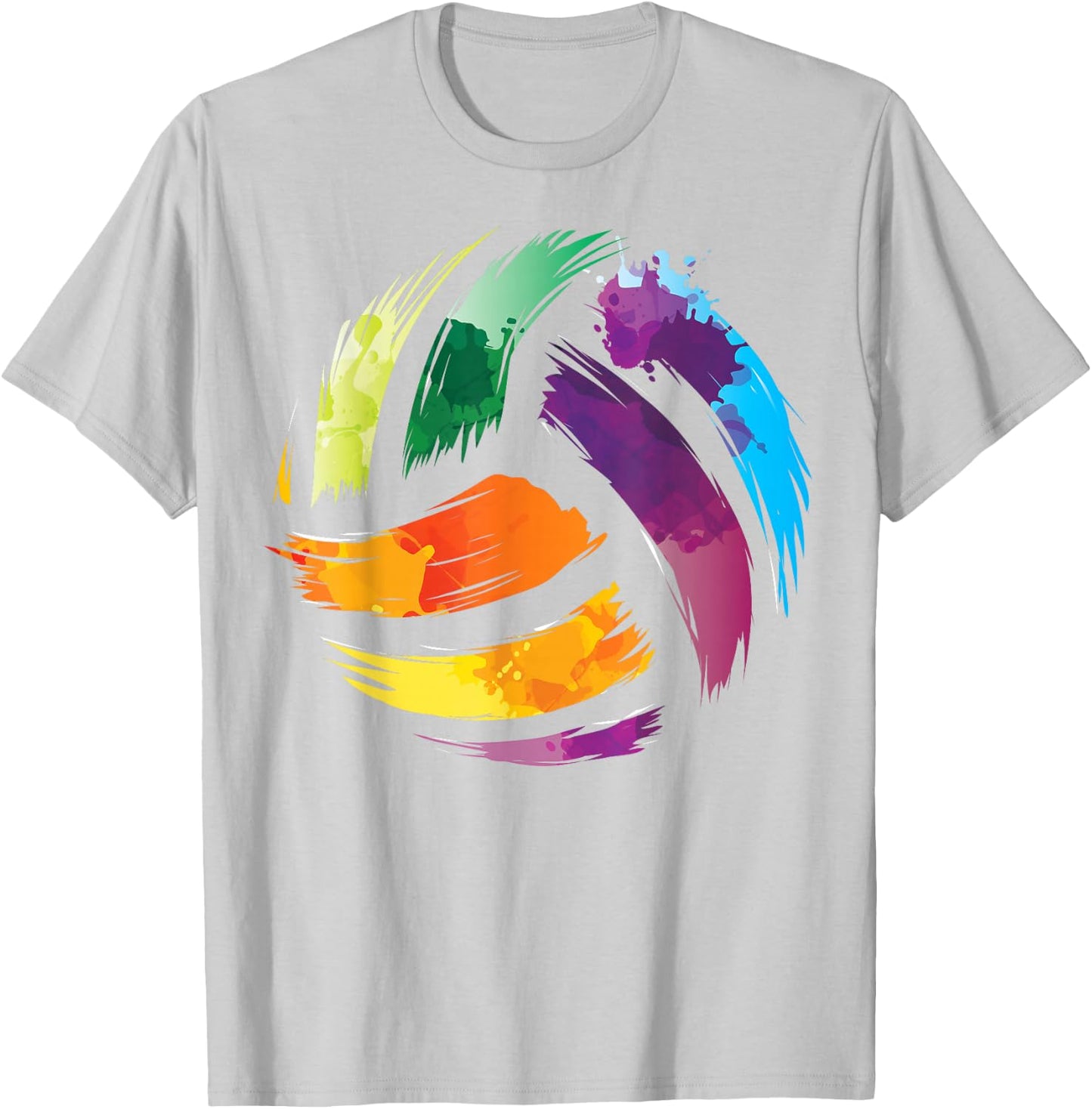 Colorful Volleyball Shirt | Cute Colorsplash Ball Gift T-Shirt - T-Shirt | Ash