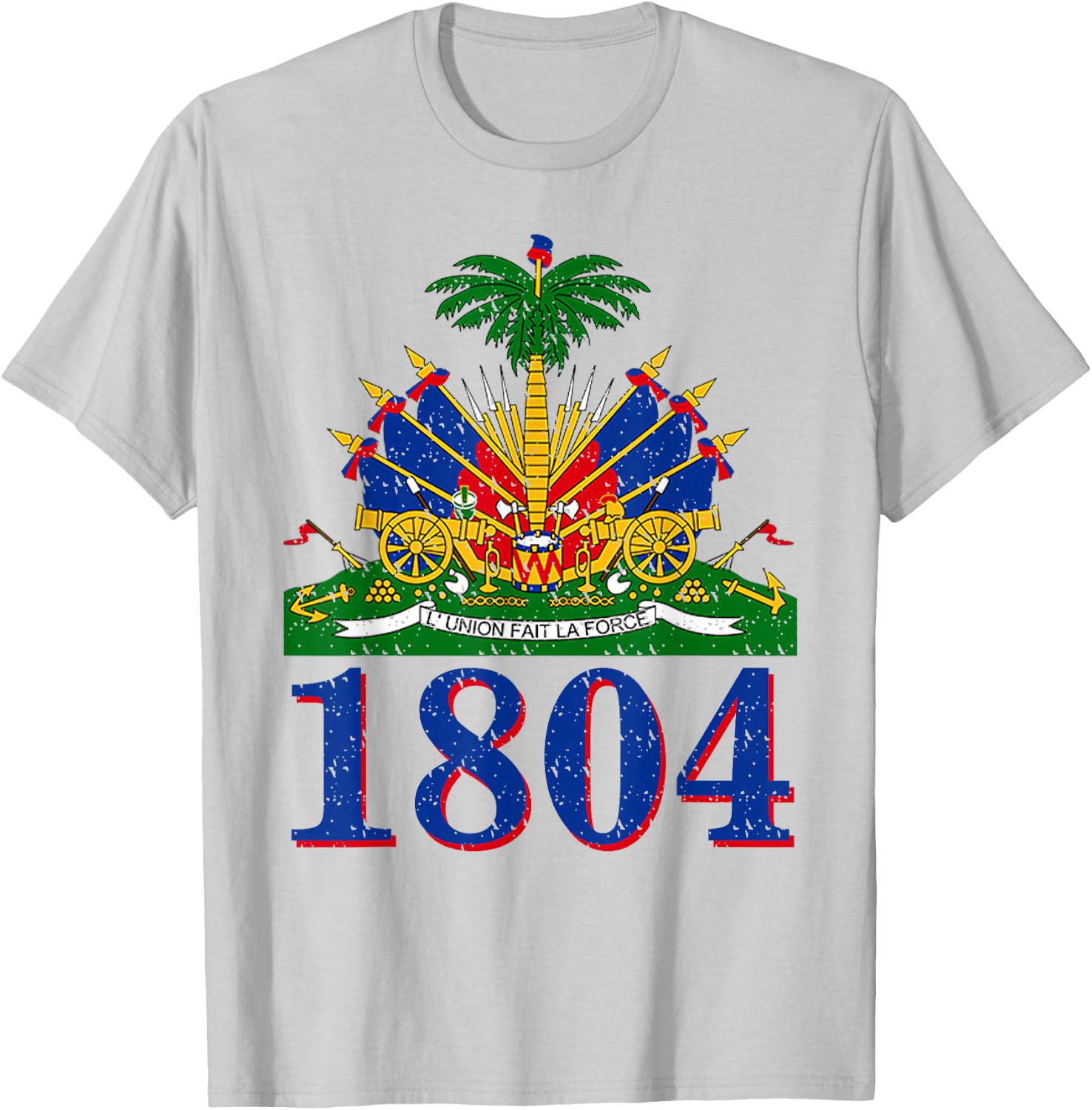 1804 Shirt | Cute Haiti Year Of Independence Gift T-Shirt - T-Shirt | Ash