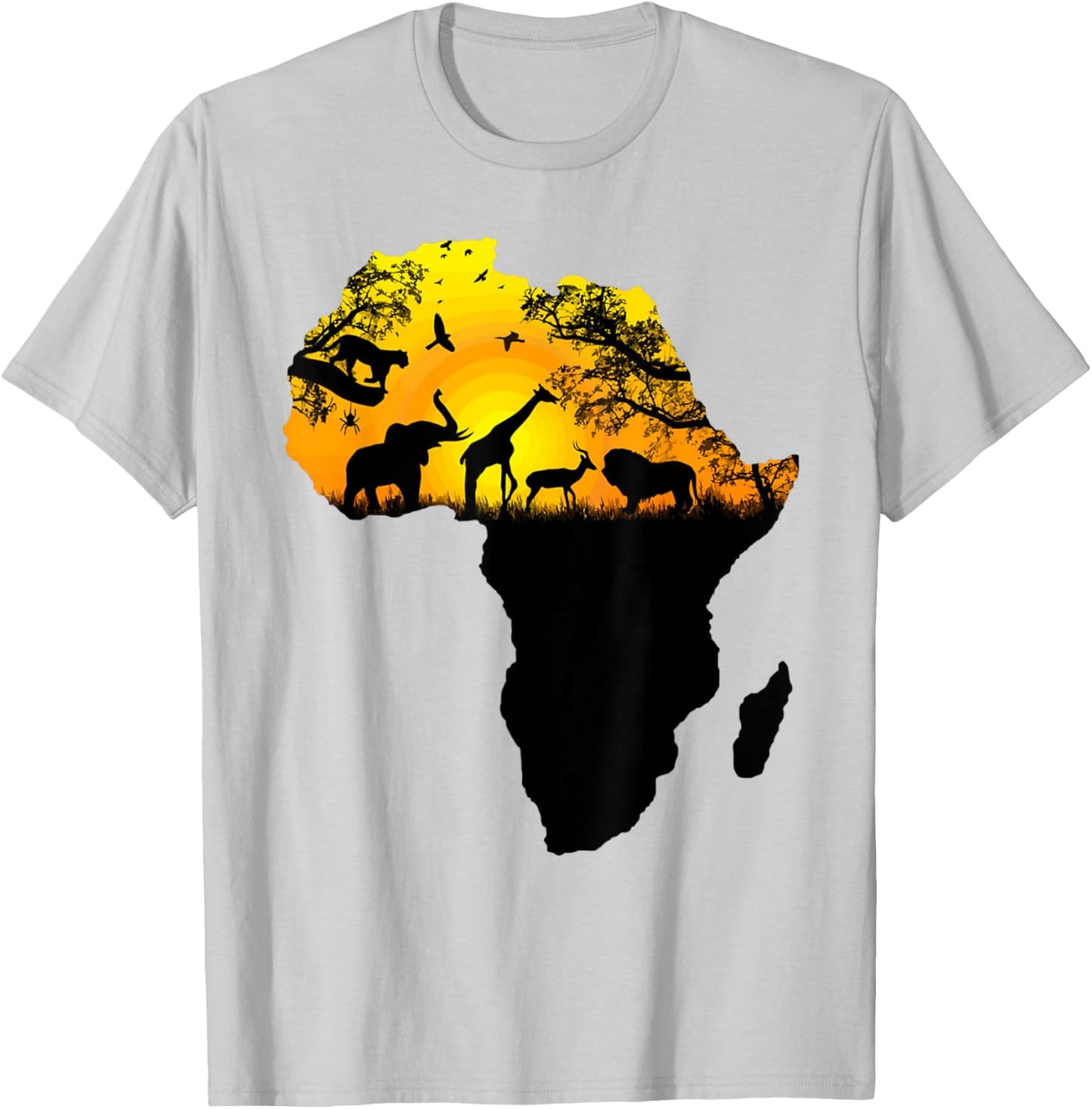 Majestic Safari Animals in Sizzling Africa Continent T-Shirt - T-Shirt | Ash