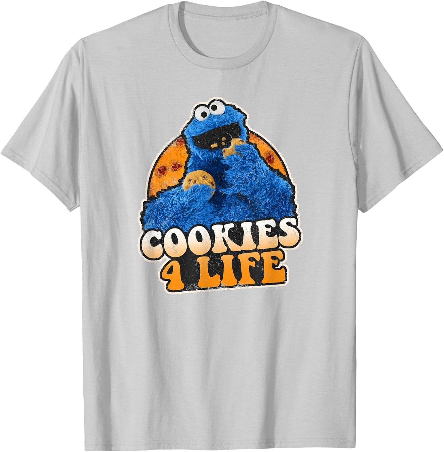 Sesame Street Cookie Monster Cookies 4 Life T-Shirt - T-Shirt | Ash