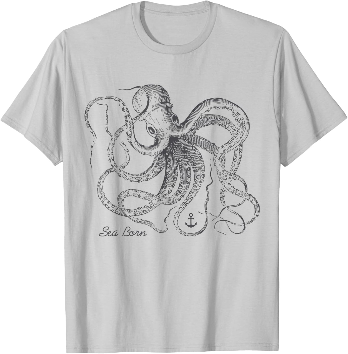 Vintage Black Octopus Marine Biologist Ocean Sea Life T-Shirt - T-Shirt | Ash