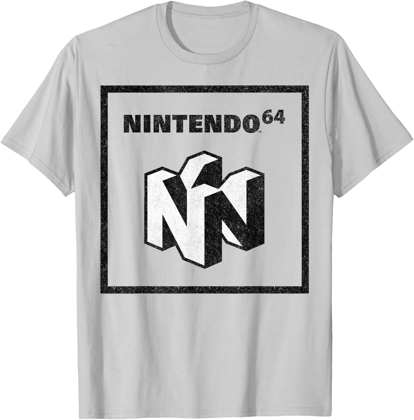 Nintendo 64 Logo Black & White Element Graphic T-Shirt - T-Shirt | Ash