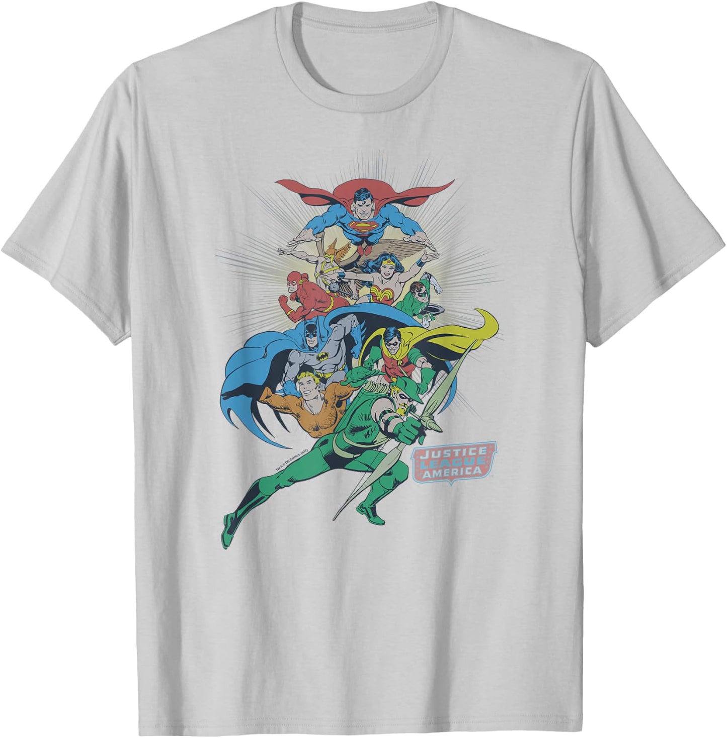 DC Comics Justice League In League , Women, Adult, Grey, Small, Short Sleeve T-Shirt - T-Shirt | Ash