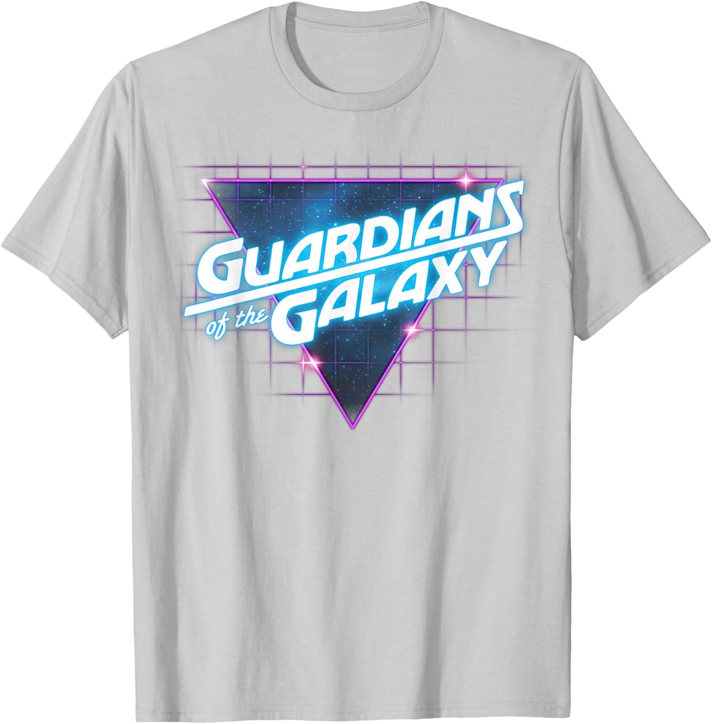 Marvel Guardians of The Galaxy Vintage Grid Neon Logo T-Shirt - T-Shirt | Ash