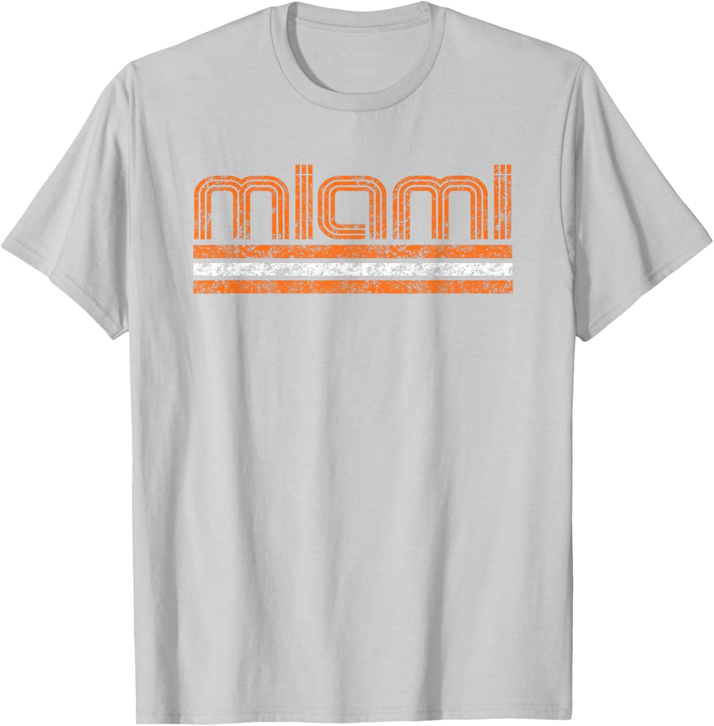 Miami Florida Retro Vintage Weathered T-Shirt - T-Shirt | Ash