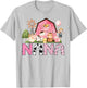 Nana Pink Farm Cow Lover Birthday Girl Matching T-Shirt - T-Shirt | Ash
