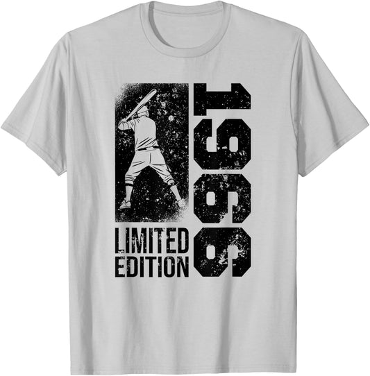 Baseball-Player Vintage born 1966 Birthday Baseball T-Shirt - T-Shirt | Ash