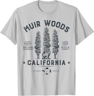 Muir Woods National Monument T Shirt California Redwood Park T-Shirt - T-Shirt | Ash