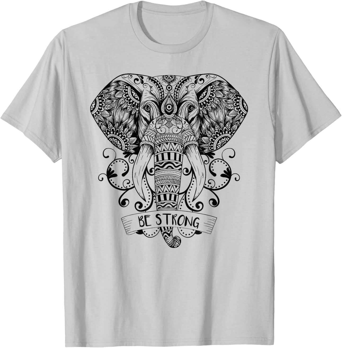 Elephant Sei stark Mandala & Yoga Meditation T-Shirt - T-Shirt | Ash
