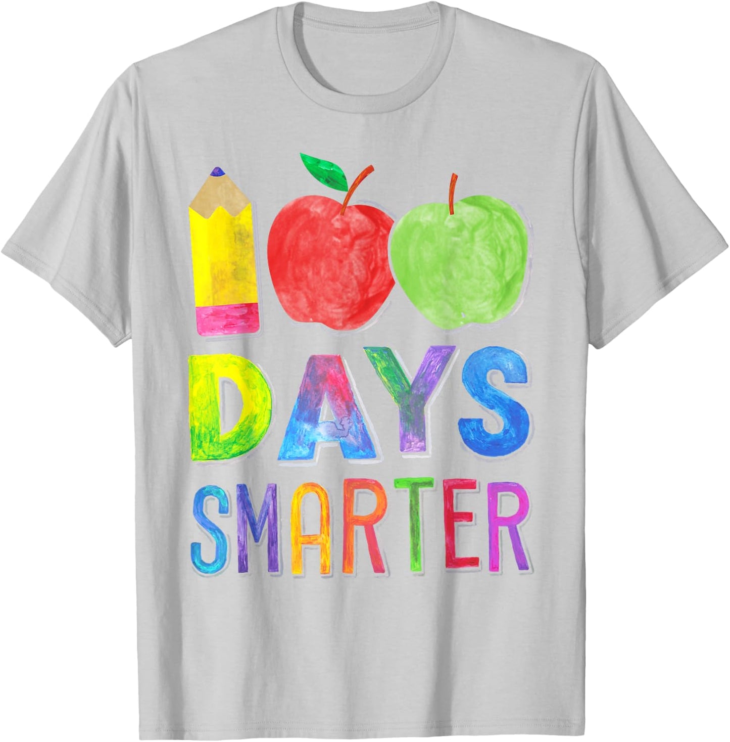 100 Days Smarter 100th Day of School Shirt Women Teacher T-Shirt - T-Shirt | Ash