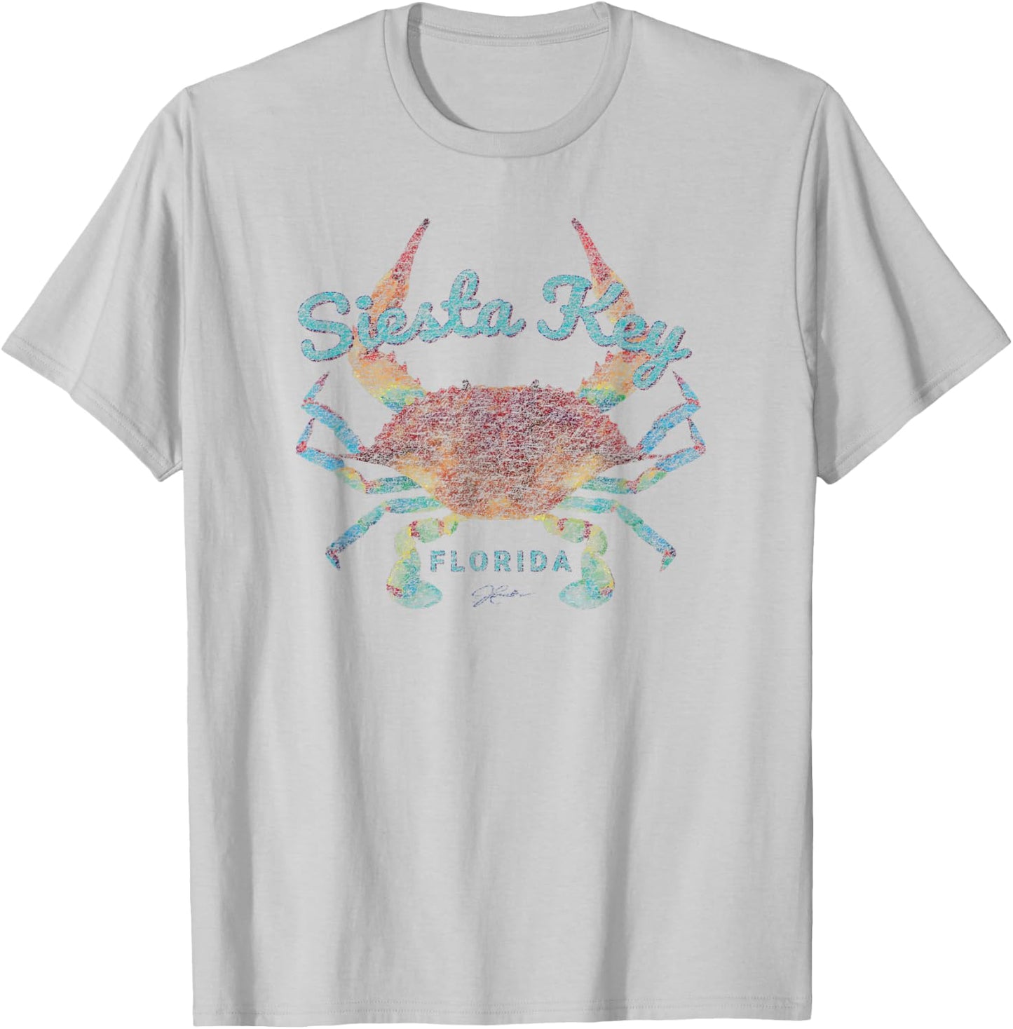 JCombs: Siesta Key, FL, Blue Crab T-Shirt - T-Shirt | Ash