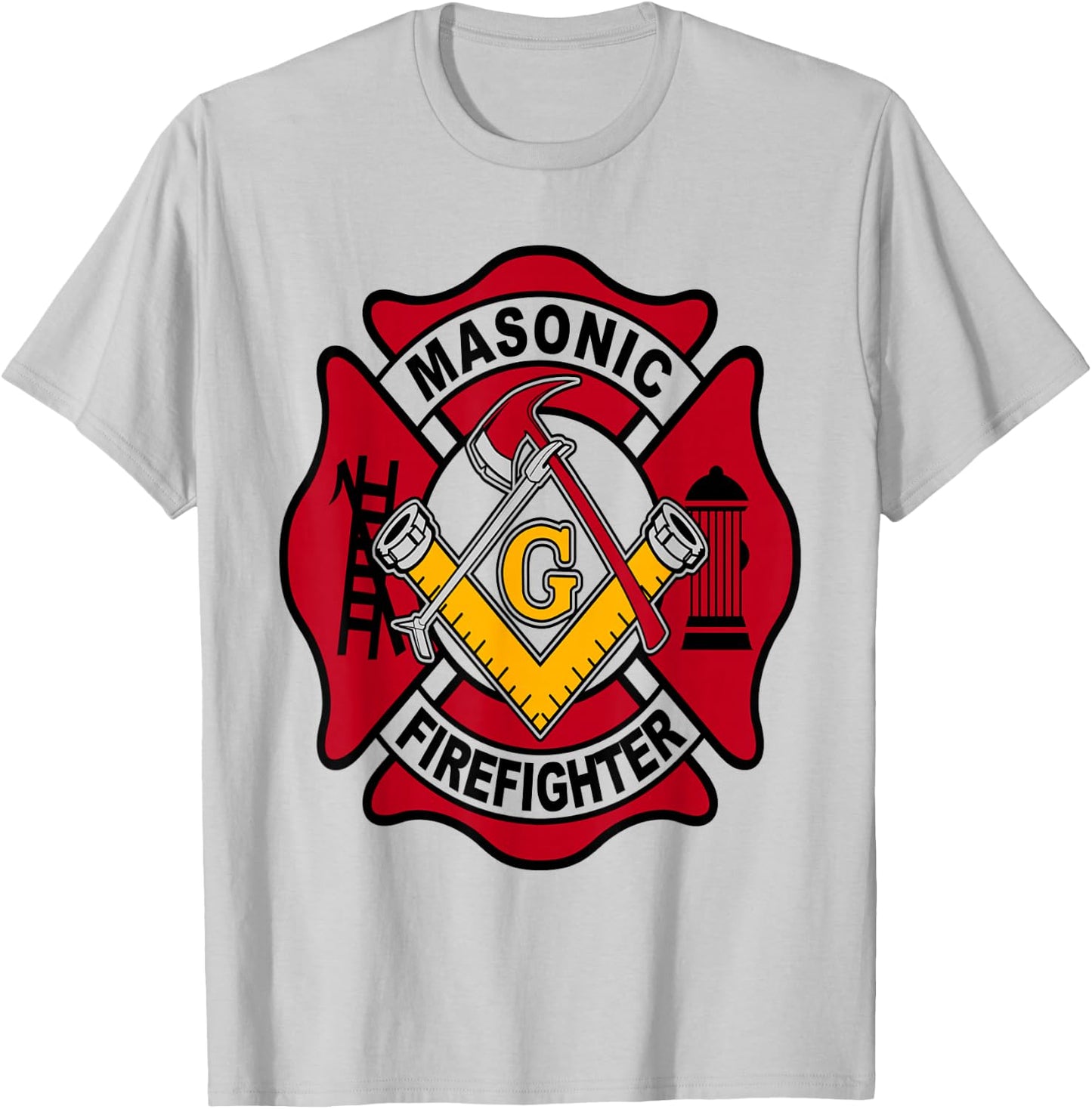 Masonic Firefighter T-Shirt - T-Shirt | Ash