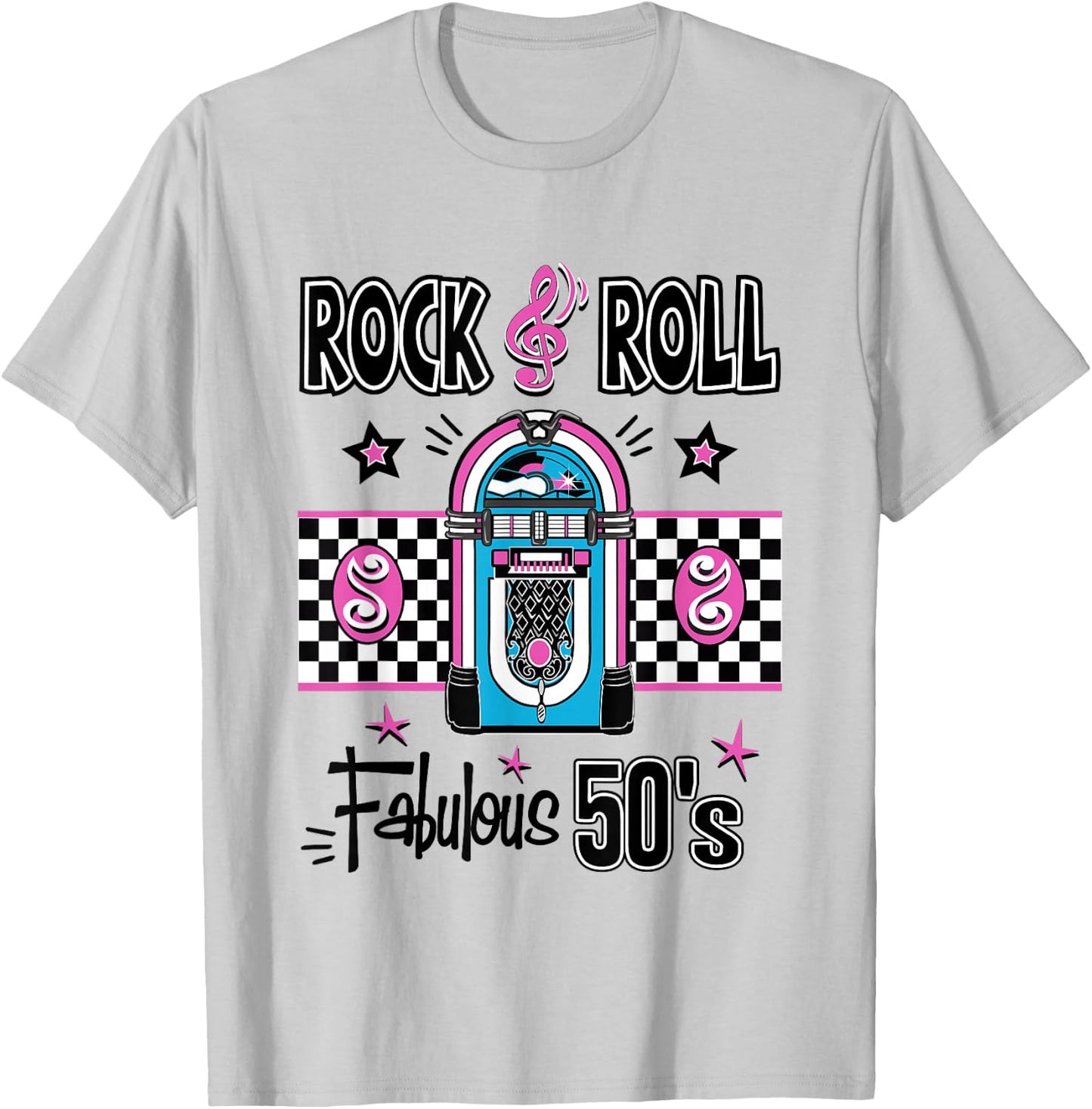 Rock N Roll 50s Sock Hop Dance Women Girls Men Rockabilly T-Shirt - T-Shirt | Ash