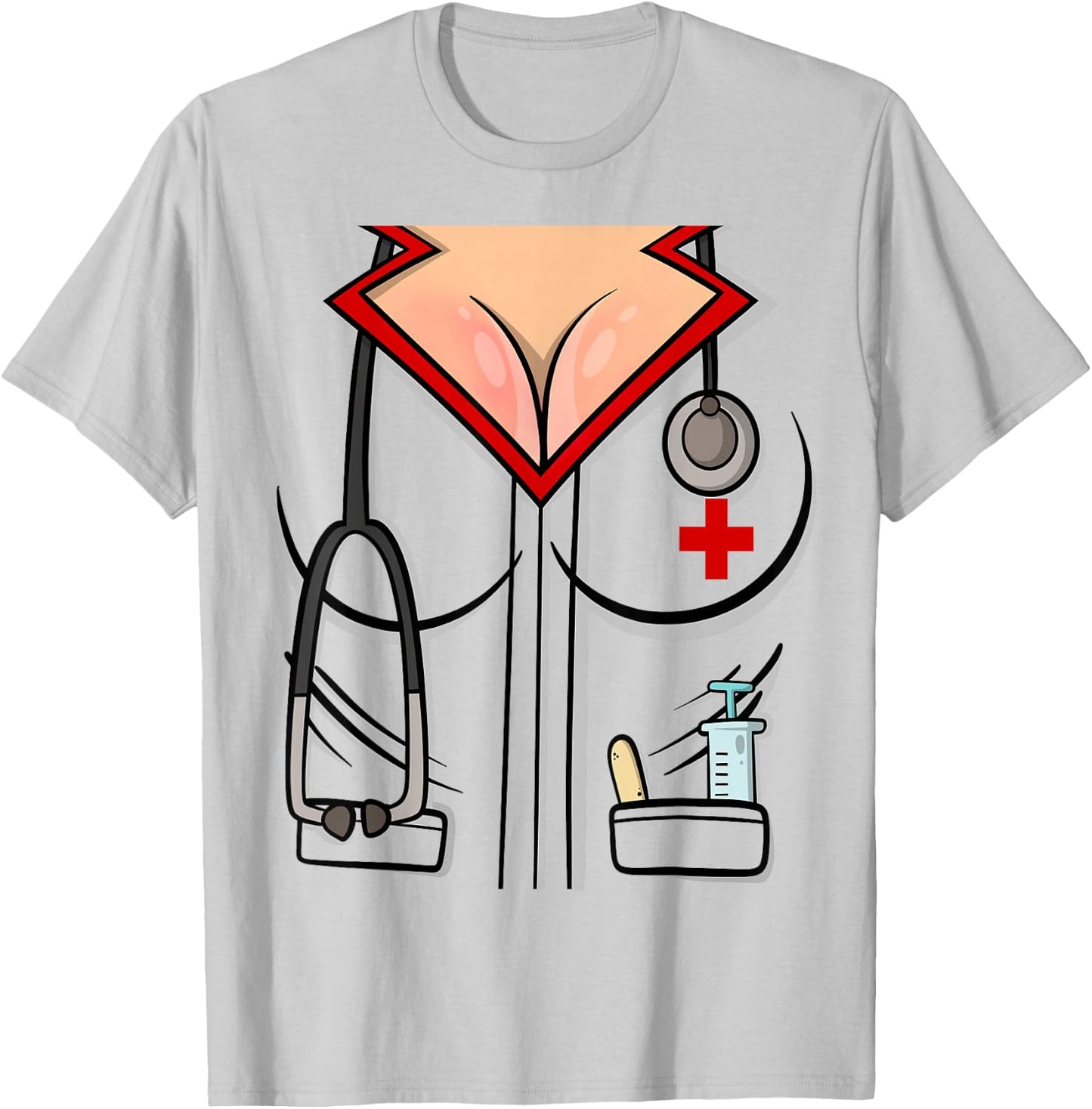 Sexy Nurse Halloween Costume T-Shirt - T-Shirt | Ash
