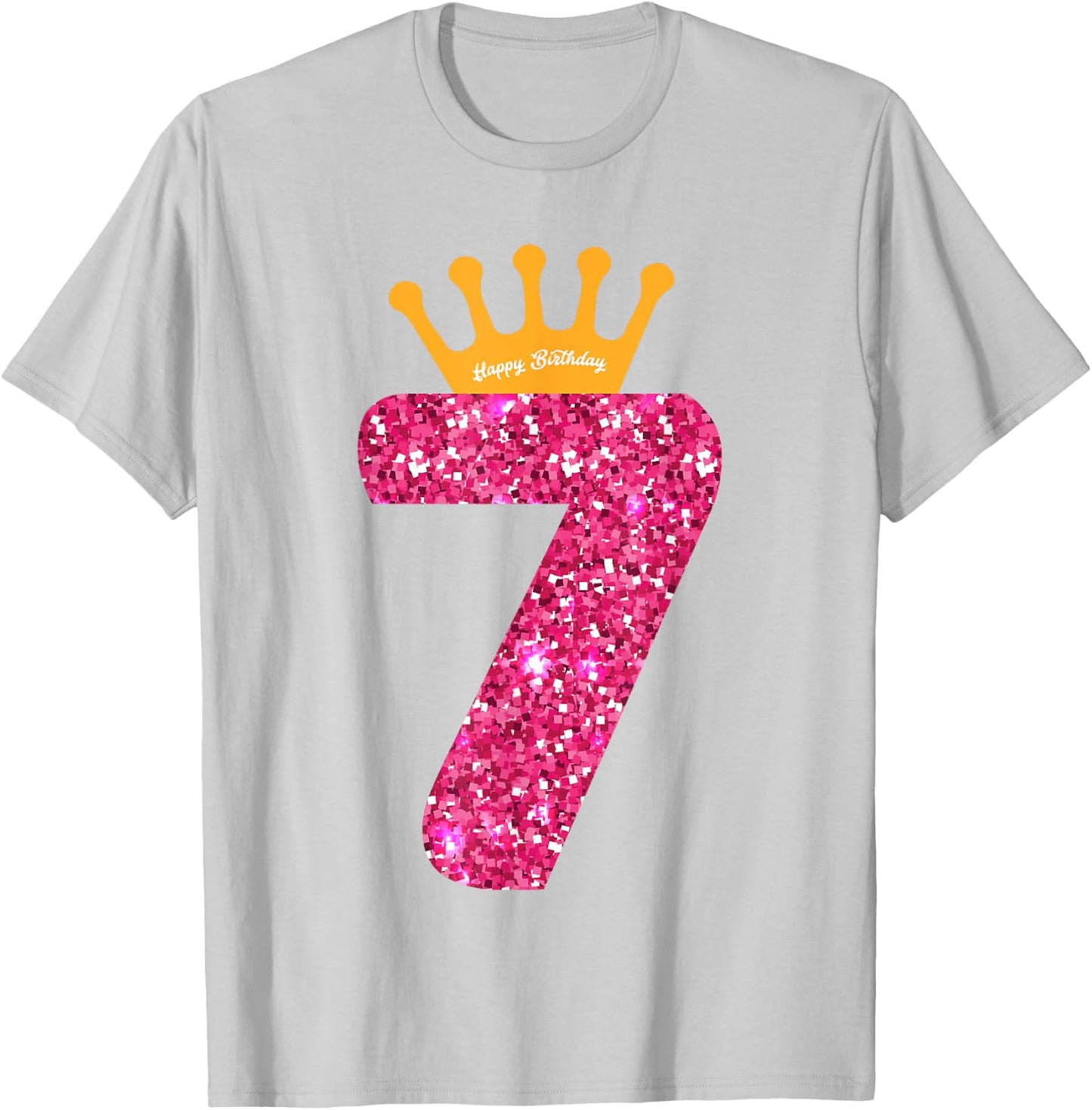 Happy Birthday Girls 7th Party 7 Years Old Bday T-Shirt - T-Shirt | Ash