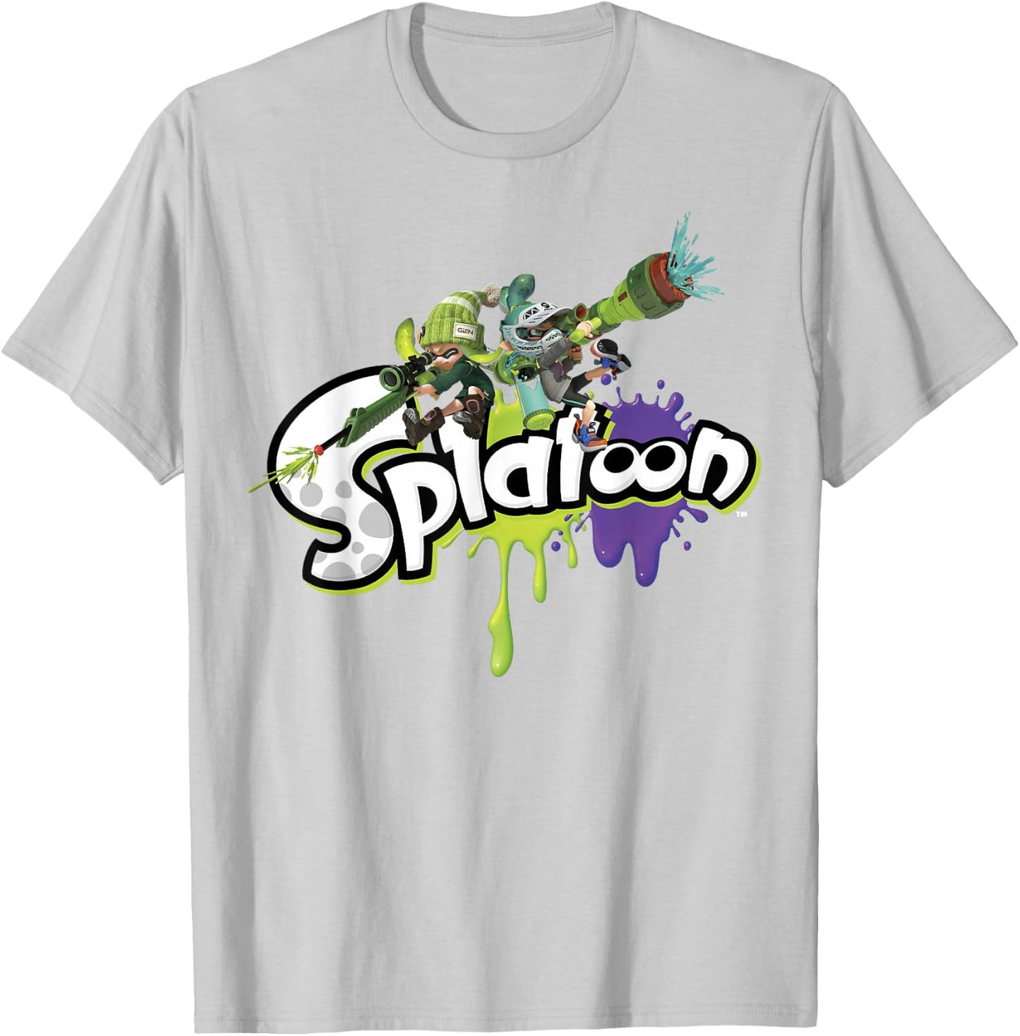Nintendo Splatoon Splatter Back To Back Graphic T-Shirt - T-Shirt | Ash