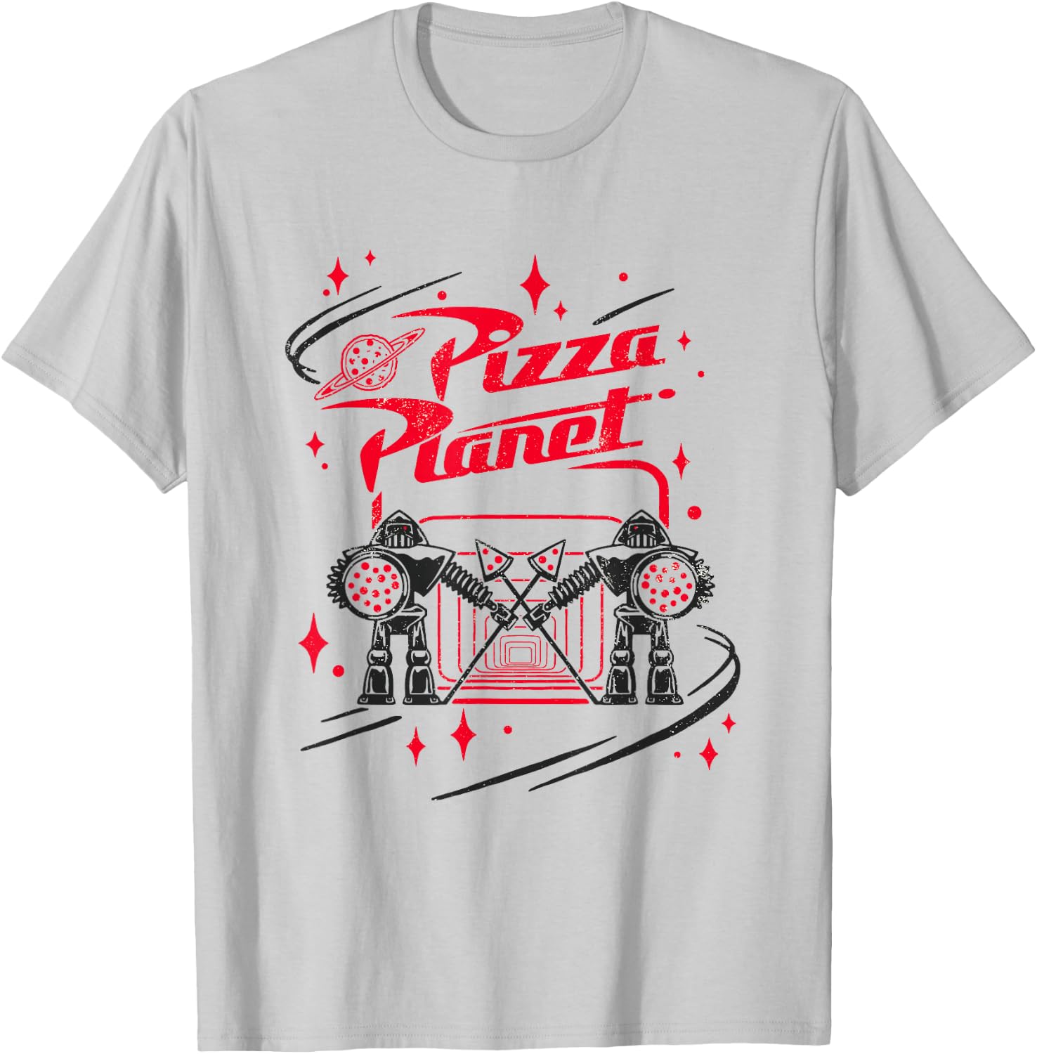 Disney Pixar Toy Story Pizza Planet Cool Guards Retro Logo T-Shirt - T-Shirt | Ash