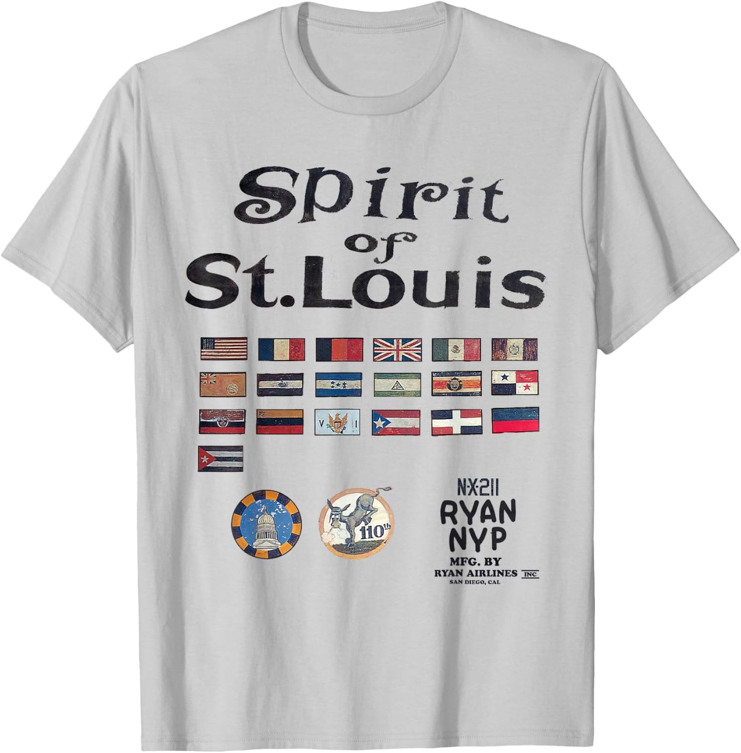 Spirit of St. Louis | Historical Aviation Series T-Shirt - T-Shirt | Ash
