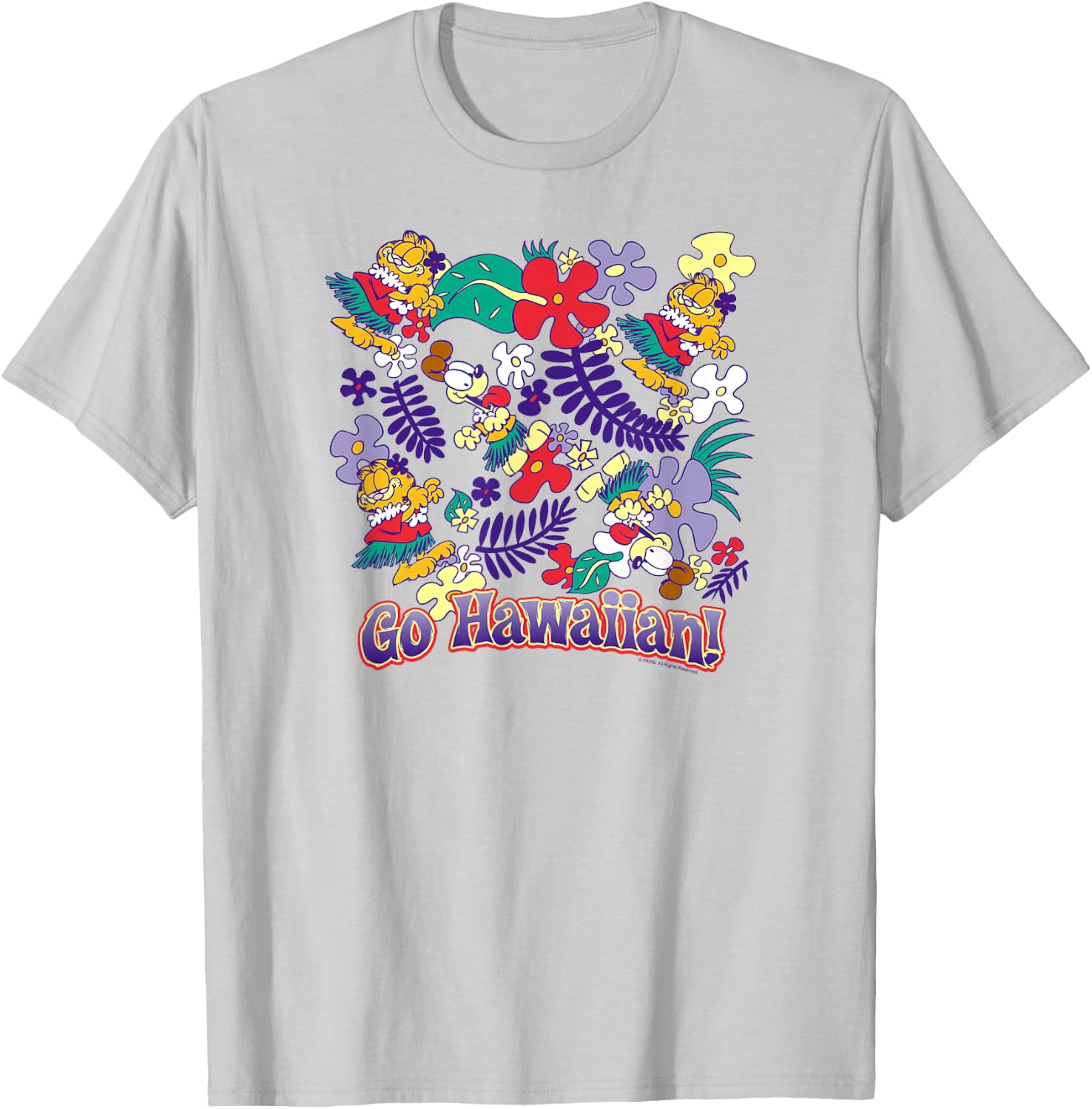 Garfield Go Hawaiian T-Shirt - T-Shirt | Ash