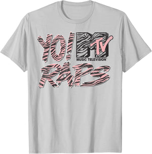MTV Yo Raps Pink Zebra Pattern Graphic T-Shirt - T-Shirt | Ash