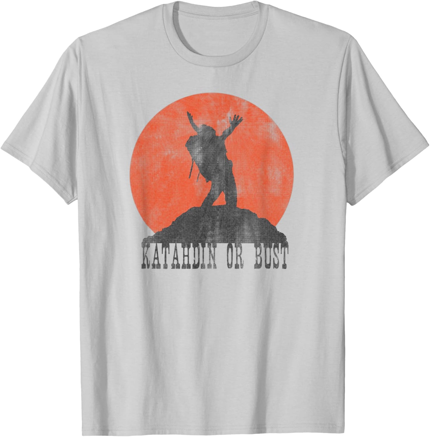 KATAHDIN OR BUST Appalachian Trail Vintage Retro Hiking Gift T-Shirt - T-Shirt | Ash