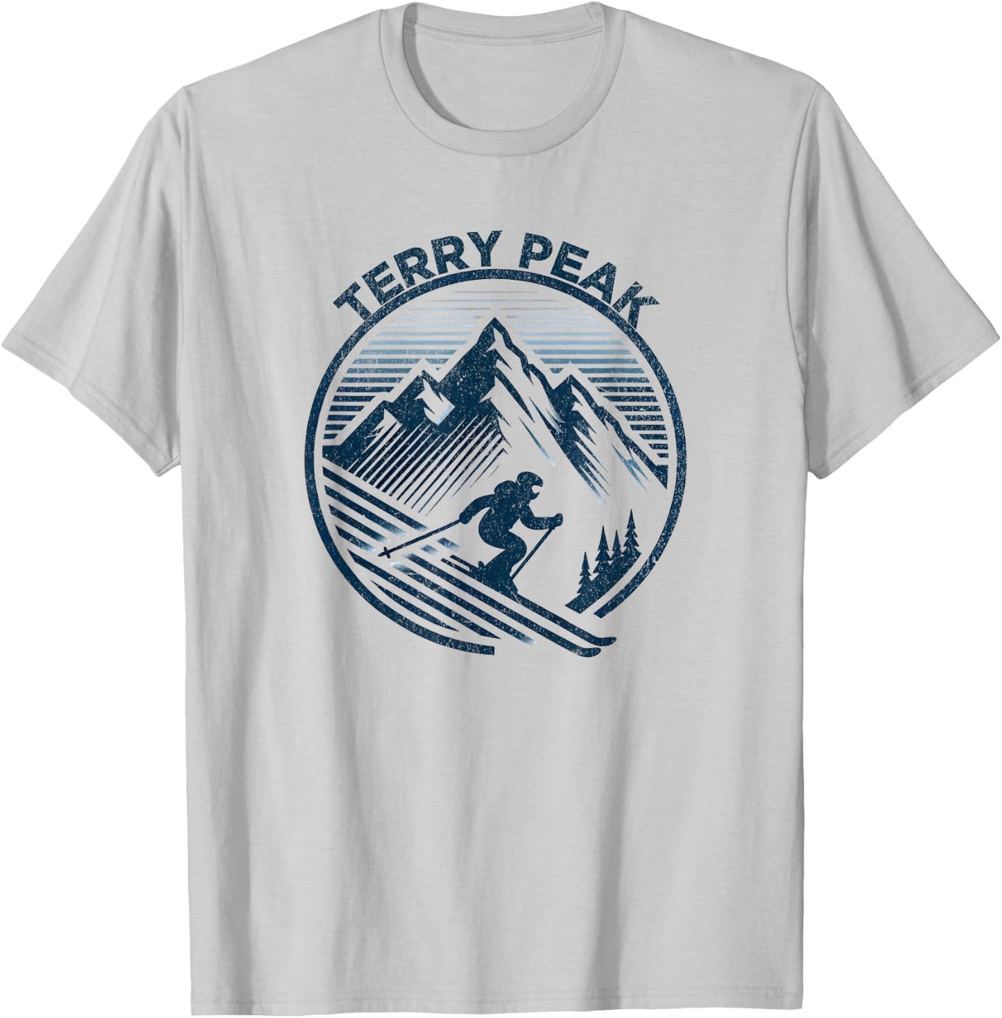 Terry Peak South Dakota Ski Resort Winter Skiing T-Shirt - T-Shirt | Ash