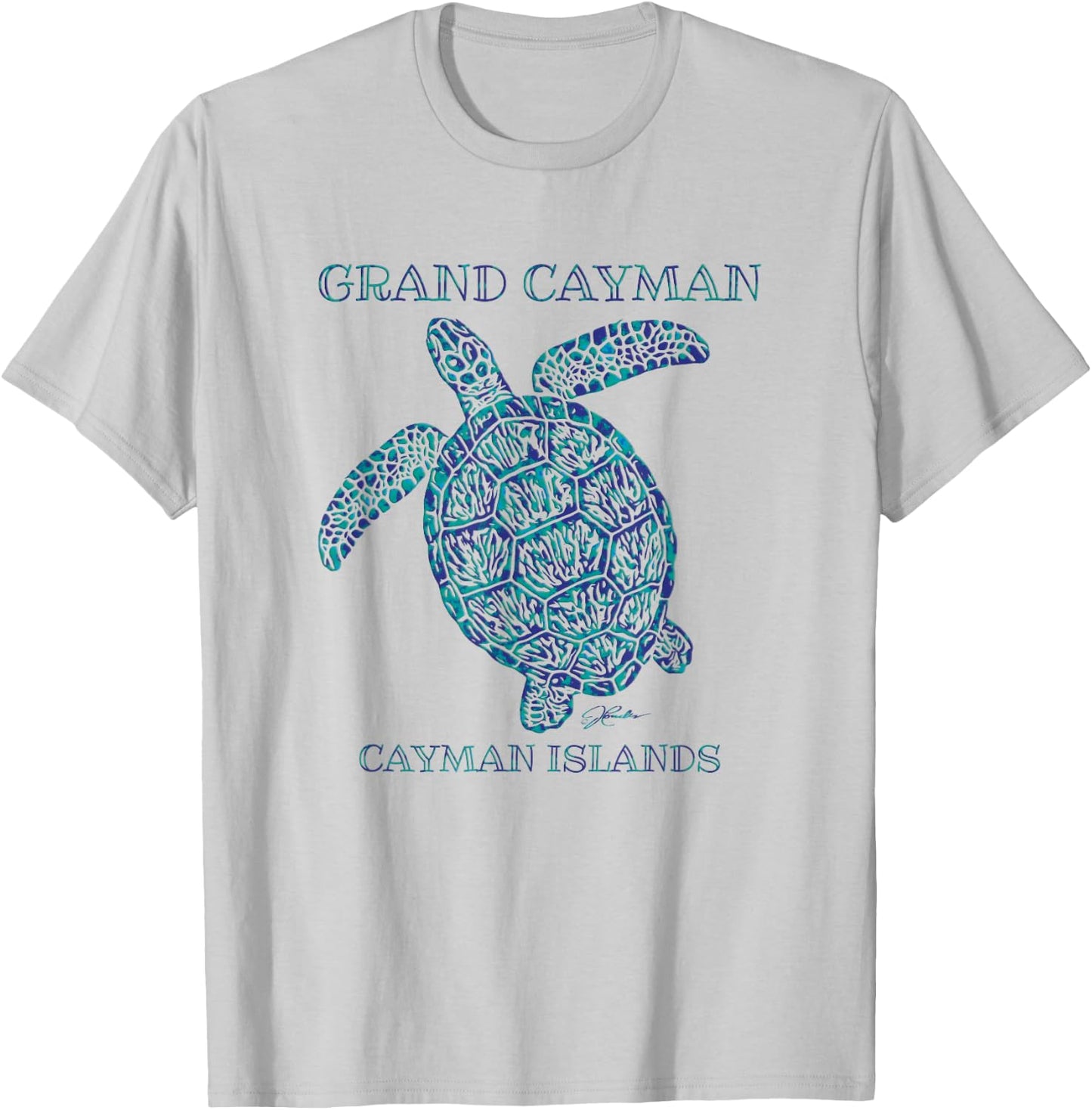 JCombs: Grand Cayman, Cayman Islands Sea Turtle T-Shirt - T-Shirt | Ash