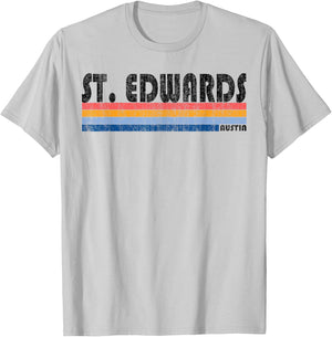 Vintage 1980s Style St. Edwards TX T Shirt T-Shirt - T-Shirt | Ash