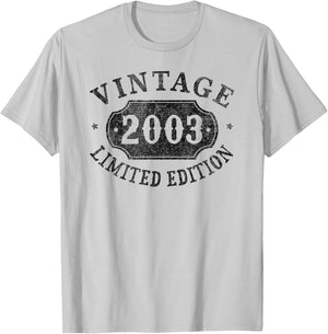22 year old 22nd Birthday Male Female Him Her Limited 2003 T-Shirt - T-Shirt | Ash