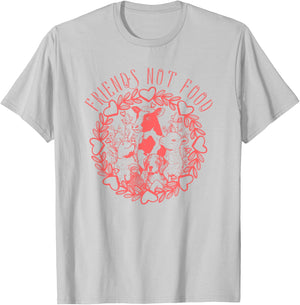 Animals Are Friends Not Food Vegetarian Vegan Lover T-Shirt - T-Shirt | Ash