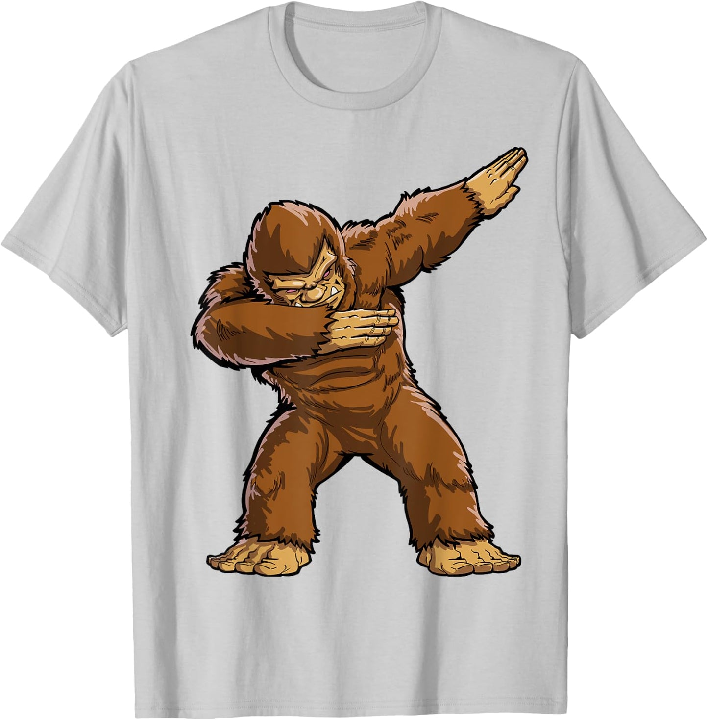 Dabbing Bigfoot Funny Sasquatch Boys Men Dab Dance Monster T-Shirt - T-Shirt | Ash