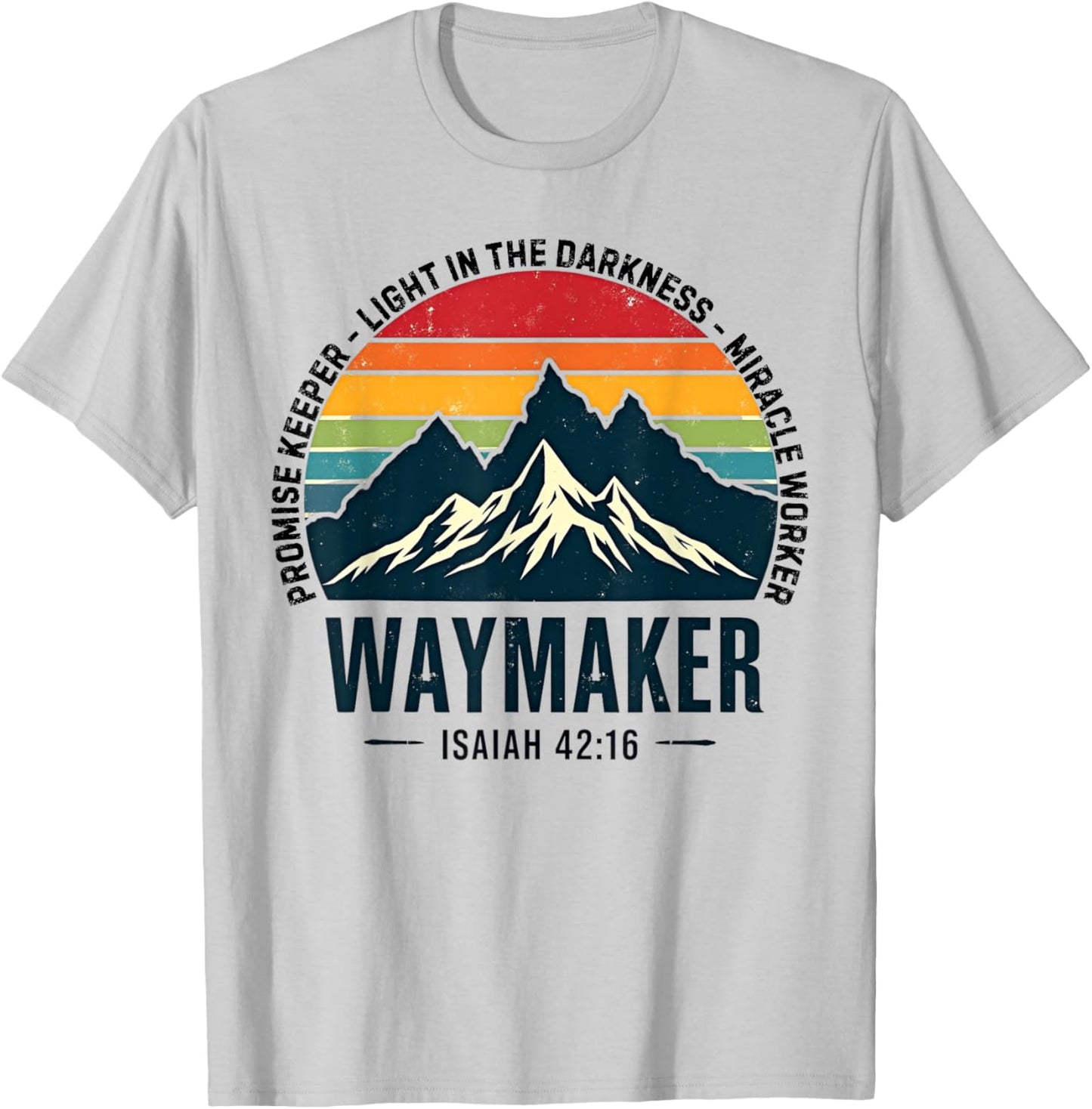 Vintage Waymaker Promise Keeper Miracle Worker Christian T-Shirt - T-Shirt | Ash