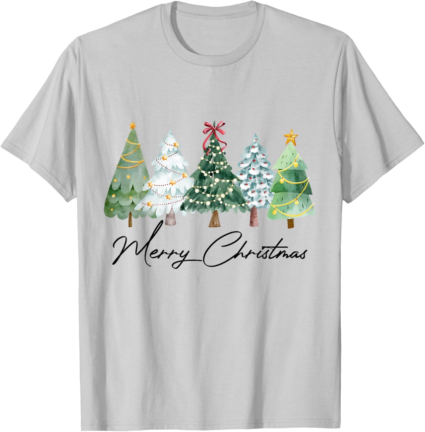 Merry Christmas Tree Family Christmas Pajamas Matching Xmas T-Shirt - T-Shirt | Ash