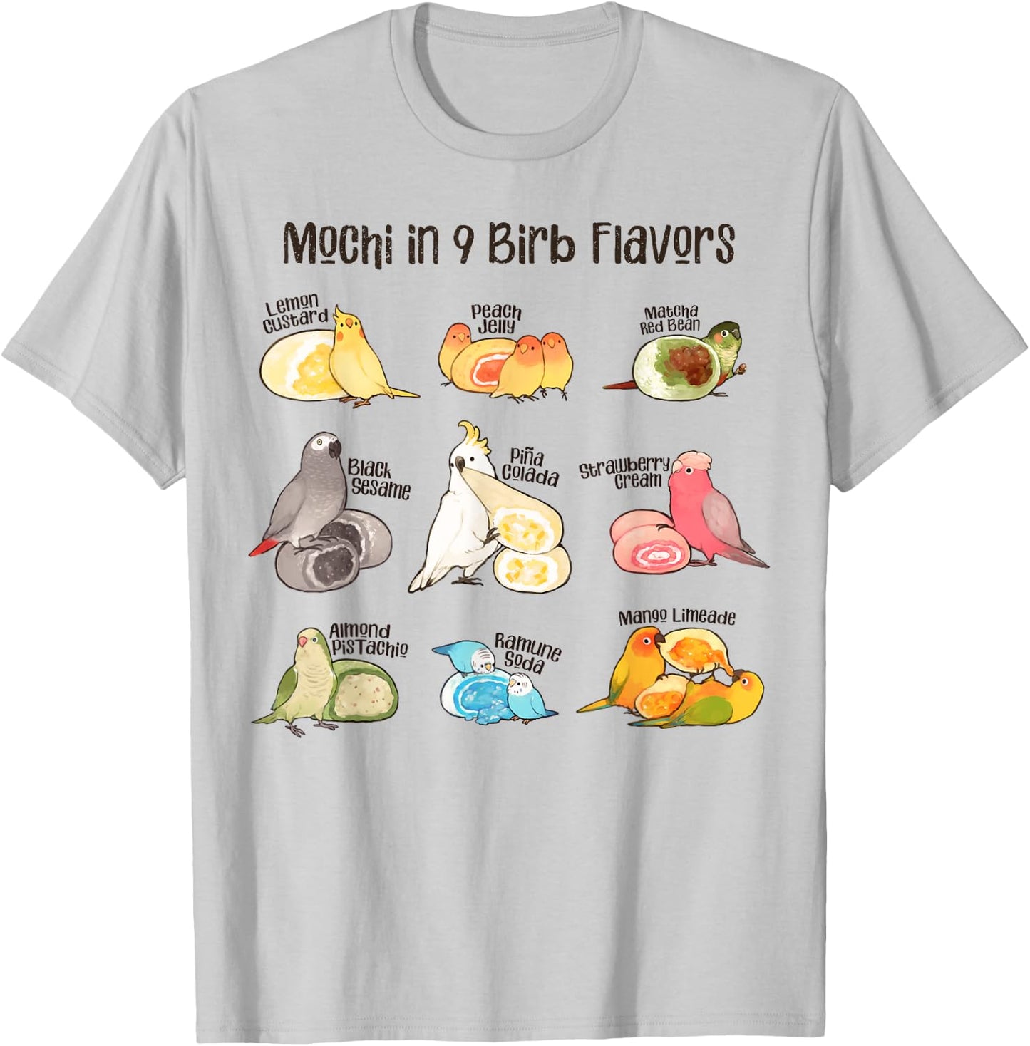 Bird Mochi T-Shirt - T-Shirt | Ash