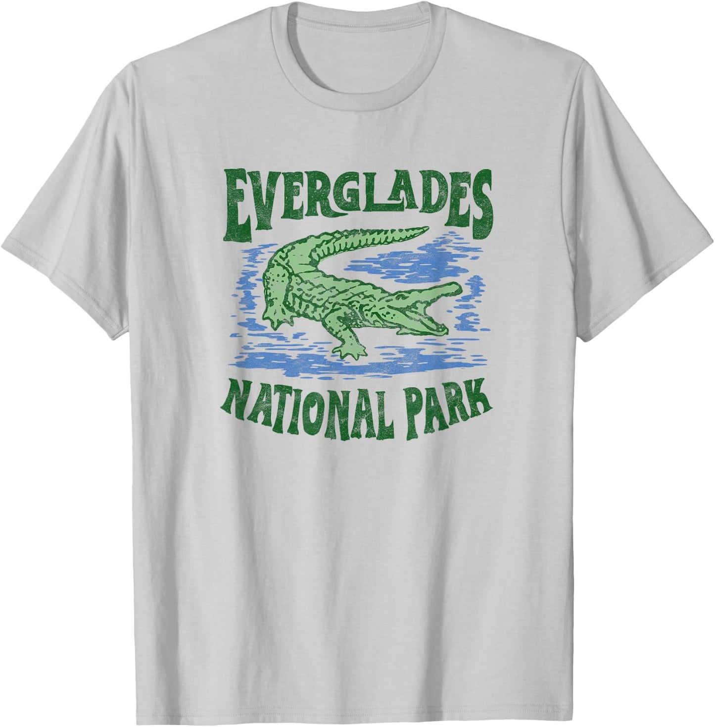 Everglades National Park Florida Retro Alligator T-Shirt - T-Shirt | Ash