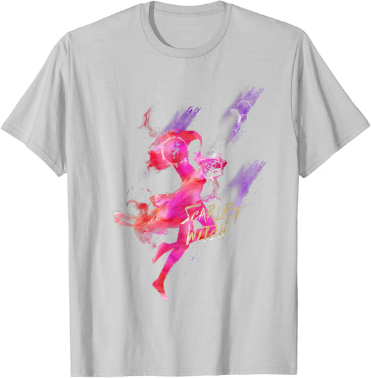 Marvel Scarlet Witch Silhouette Watercolor Poster T-Shirt - T-Shirt | Ash