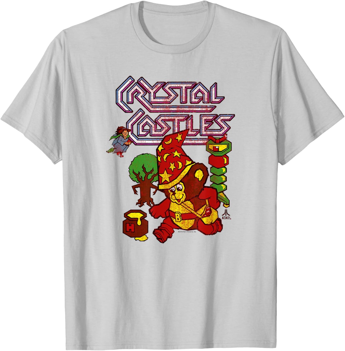 Atari Crystal Castles Bentley Bear Maze Video Game T-Shirt - T-Shirt | Ash