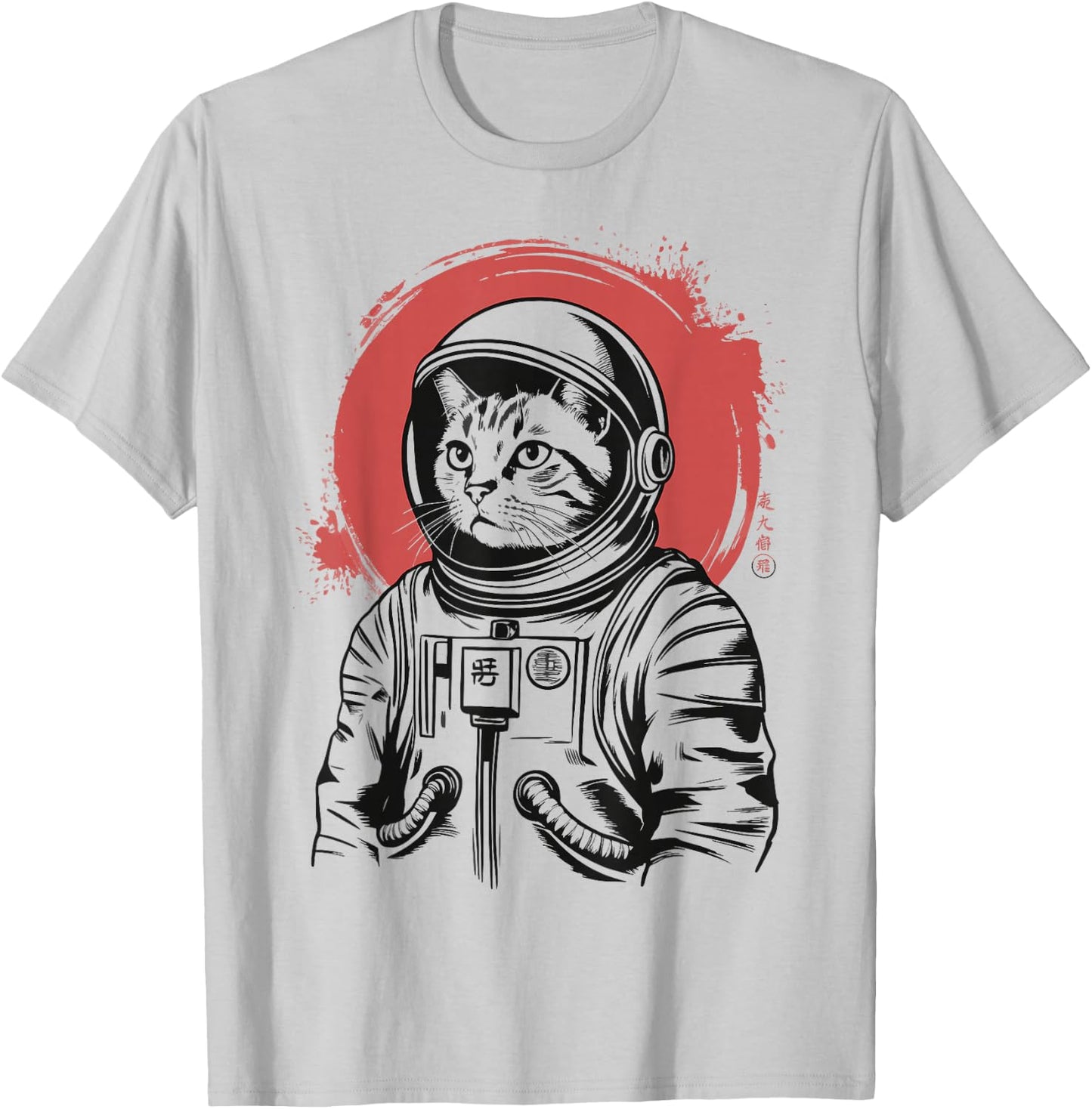Japanese Space Cat Astronaut Kawaii T-Shirt - T-Shirt | Ash