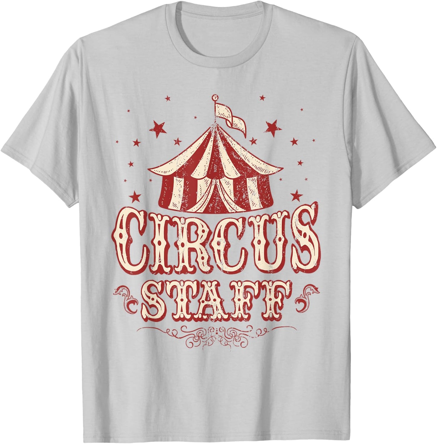 Vintage Circus Themed Birthday Party T Shirt - Circus Staff T-Shirt - T-Shirt | Ash