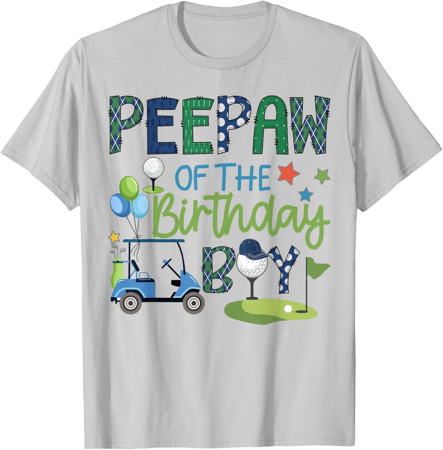 Peepaw Of The Birthday Boy Hole in One Golf Sport T-Shirt - T-Shirt | Ash